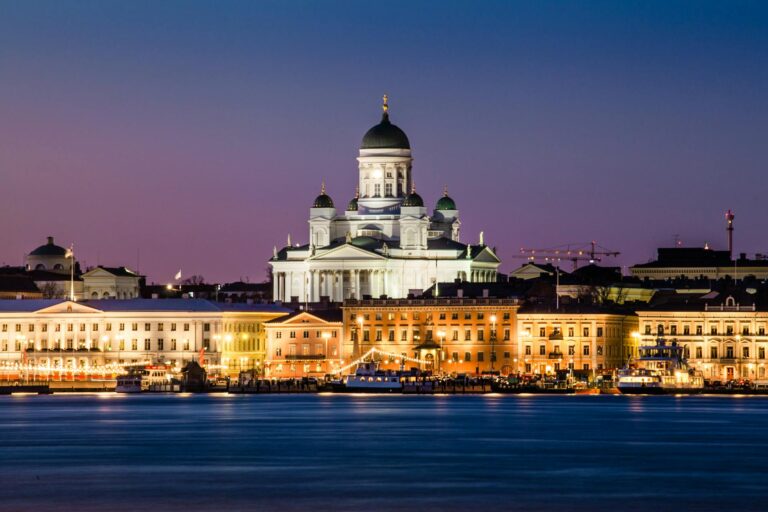 Helsinki winter cityscape