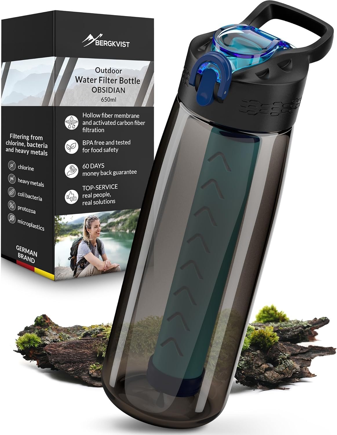 Botella BERGKVIST Obsidian con Filtro 650ml - foto del producto