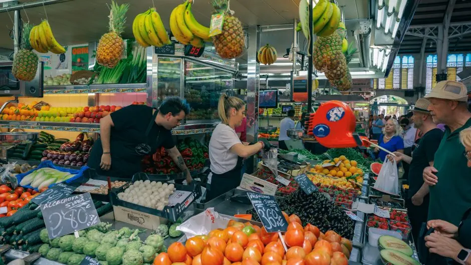 Mercados en día soleado
