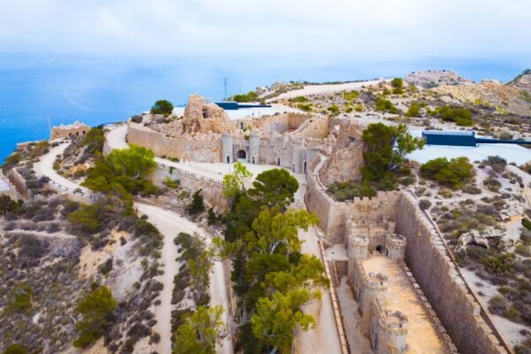 Vista aérea de la Batería de Castillitos, Cartagena, Costa Cálida