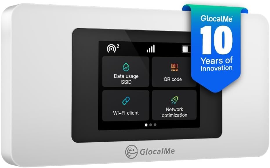 Router WiFi portátil GlocalMe DuoTurbo para viajes internacionales