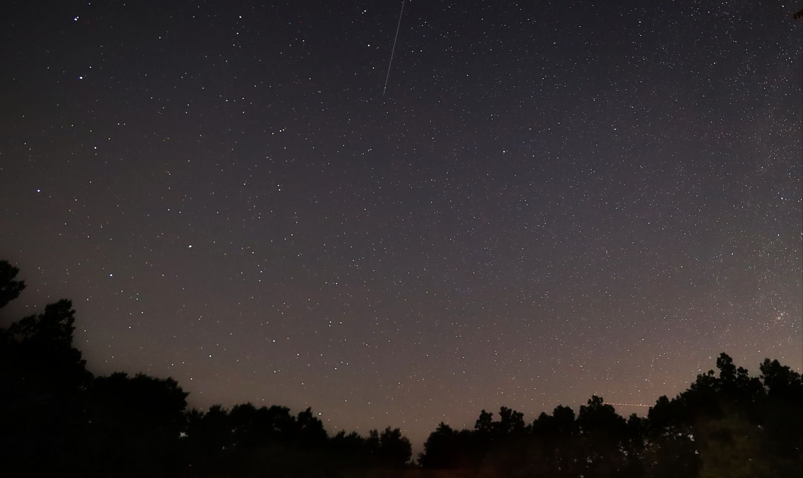 Lluvia de estrellas Gemínidas: meteoro cruzando un cielo nocturno estrellado