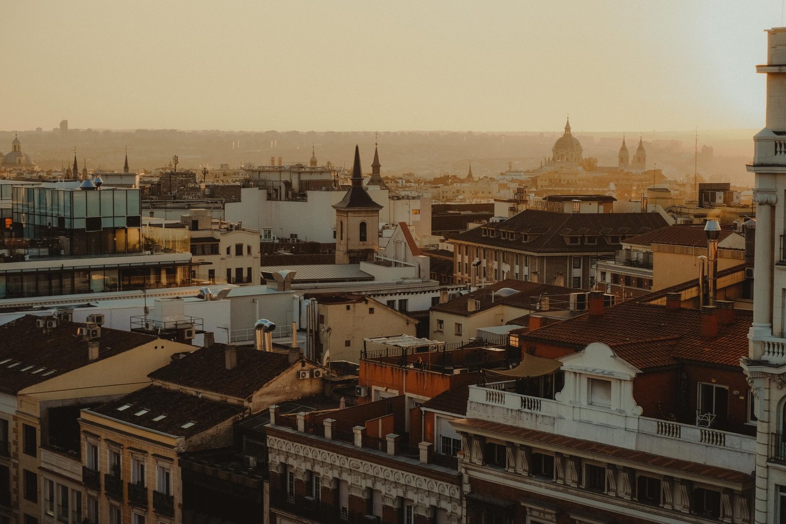 Azoteas de Madrid al atardecer