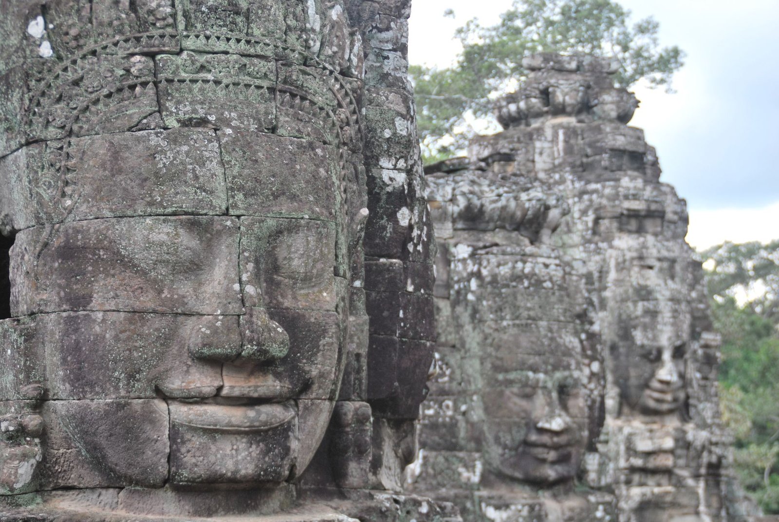 Rostros de piedra del templo de Bayon en Angkor Thom